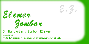 elemer zombor business card